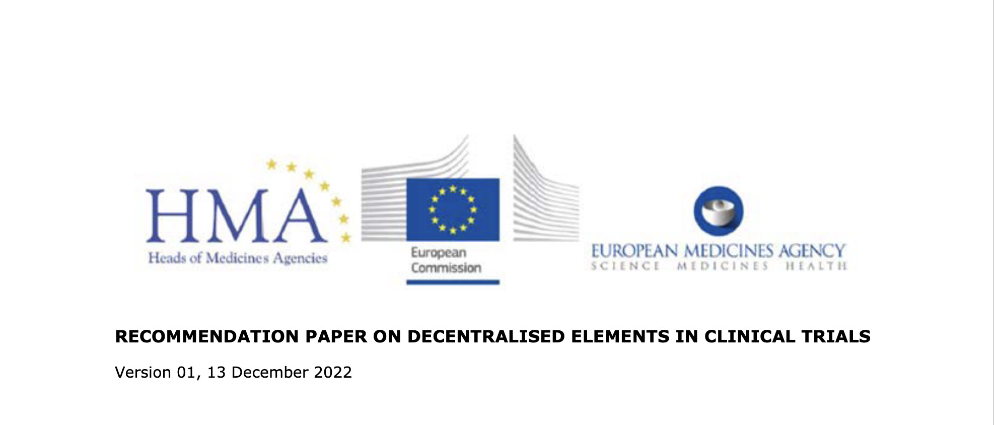 EMA Recommendations: Facilitating Decentralized Clinical Trials in the EU
