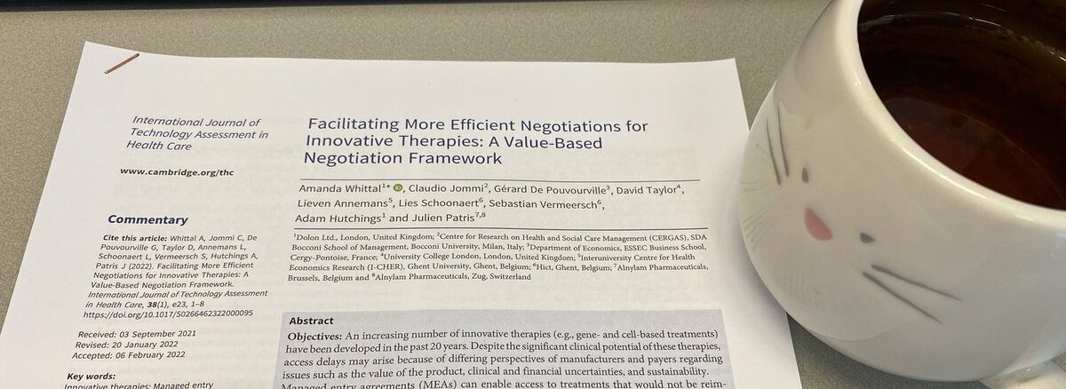 Facilitating [corrected] More Efficient Negotiations for Innovative Therapies- A Value-Based Negotiation Framework